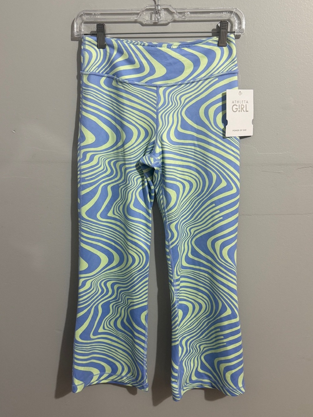 Athleta Girl XL Chit Chat Kick Flare Capri 70s Colorful Retro New Athleisure